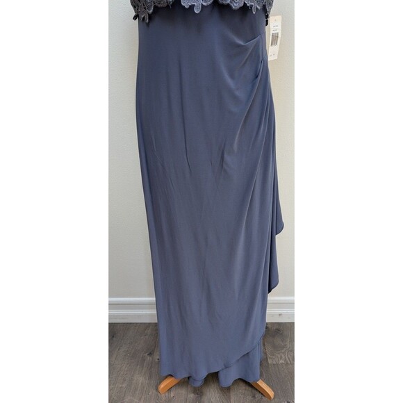 Patra Women’s Formal Gown Size 10 Steel Gray Lace Overlay Lace Maxi Dress - Picture 3 of 12